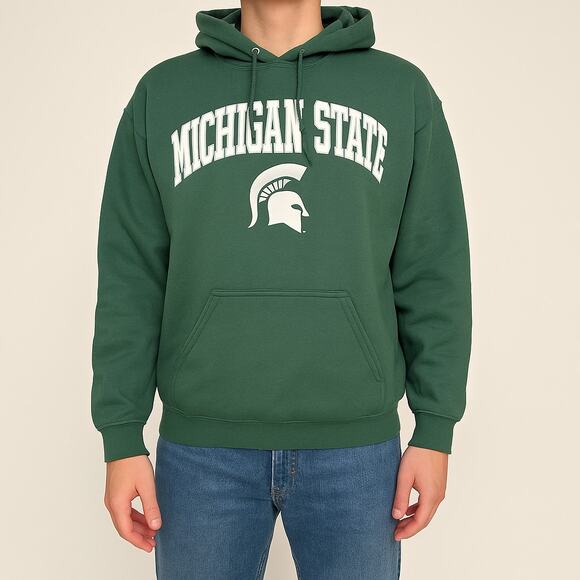 Michigan State Spartans Green Hoodie XL NCAA Captivating Pullover Sweatshirt - Picture 1 of 7